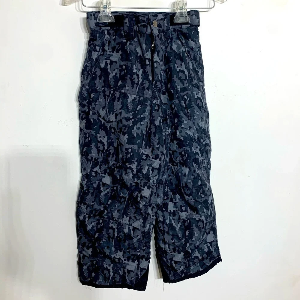 Cherokee digital camo print gray snow pant kids xs winter sports outerwear